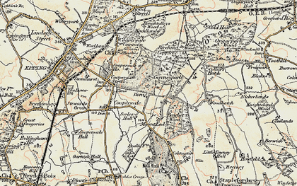 Old map of Mount End in 1897-1898