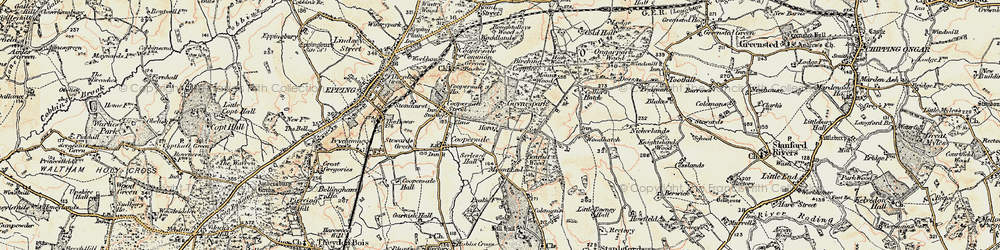 Old map of Mount End in 1897-1898