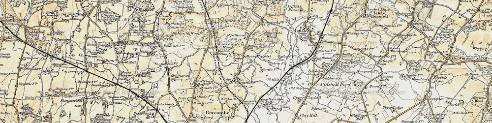 Old map of Bevern Stream in 1898