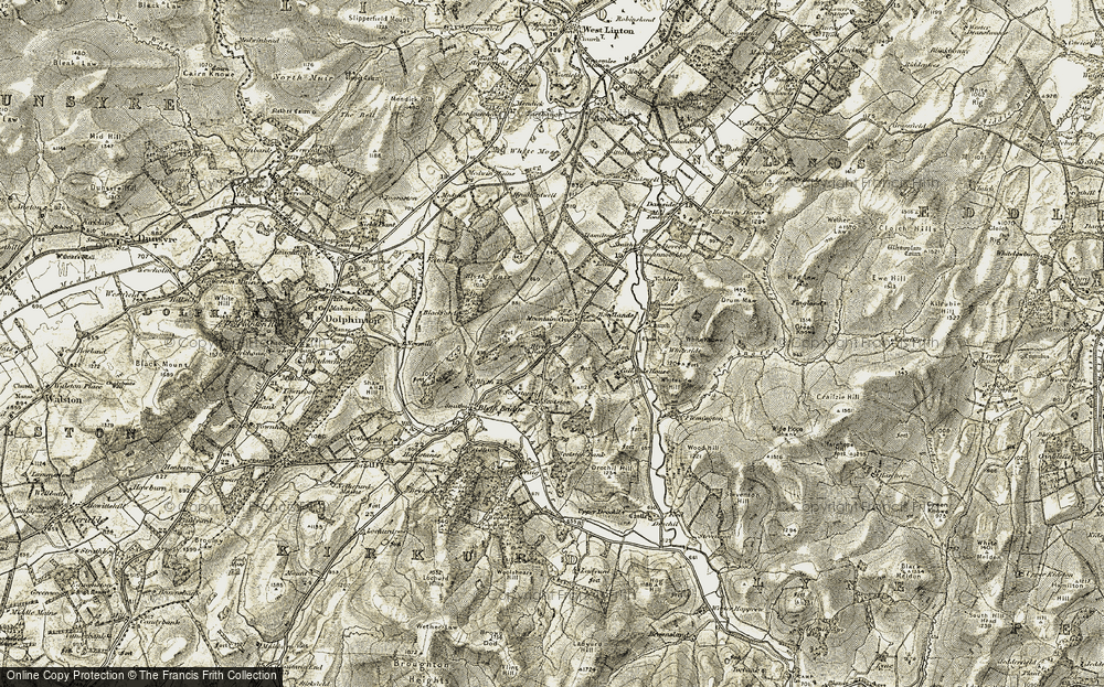 Old Map of Historic Map covering Blyth Muir in 1903-1904