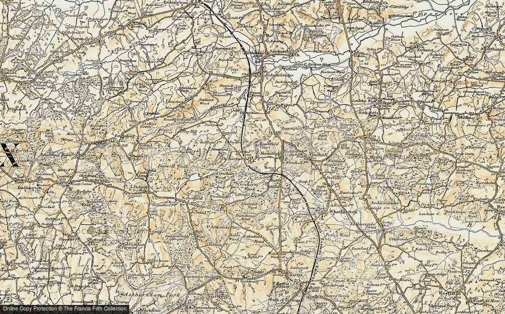 Old Map of Mountfield, 1898 in 1898