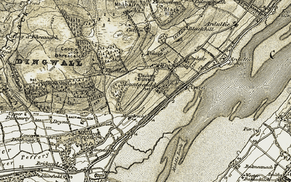 Old map of Bog a' Bhreacaich in 1911-1912