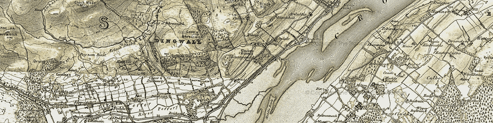 Old map of Bog a' Bhreacaich in 1911-1912