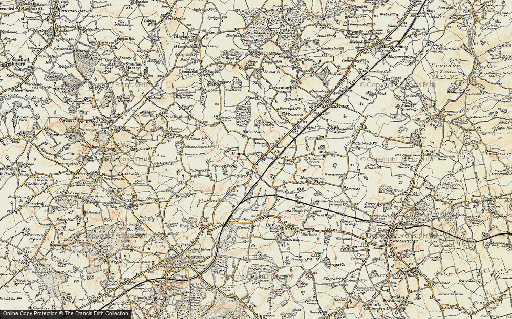 Old Map of Mountnessing, 1898 in 1898