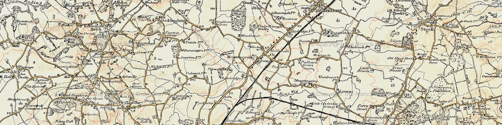 Old map of Mountnessing in 1898