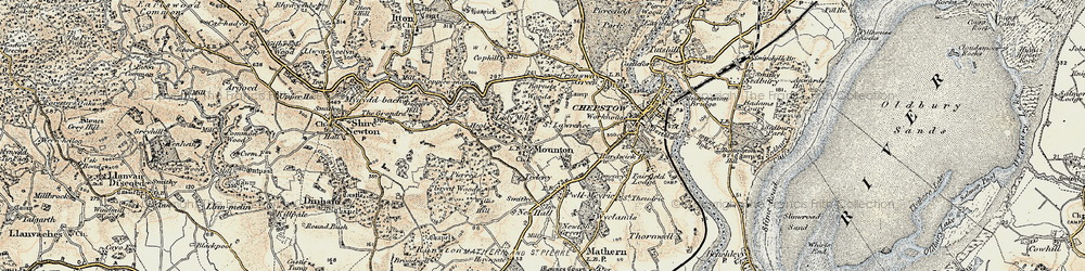 Old map of Mounton in 1899