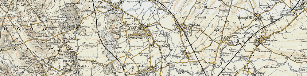 Old map of Mountsorrel in 1902-1903