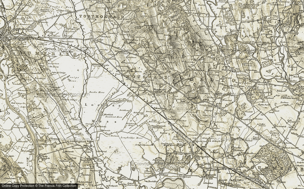 Old Map of Historic Map covering Beyond-the-Burn in 1901-1905