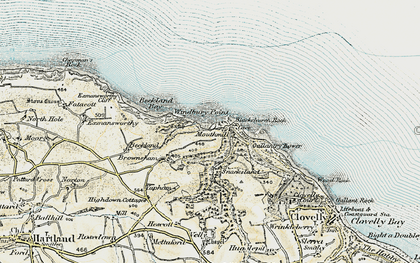 Old map of Beckland Bay in 1900