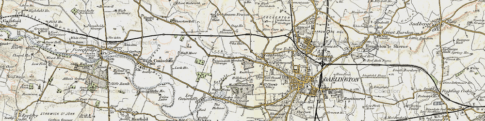 Old map of Mowden in 1903-1904