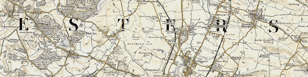 Old map of Mowmacre Hill in 1902-1903