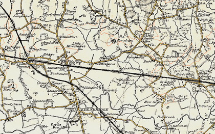 Old map of Broxham Ho in 1898-1902