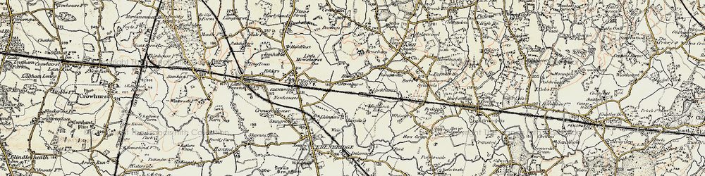 Old map of Broxham Ho in 1898-1902