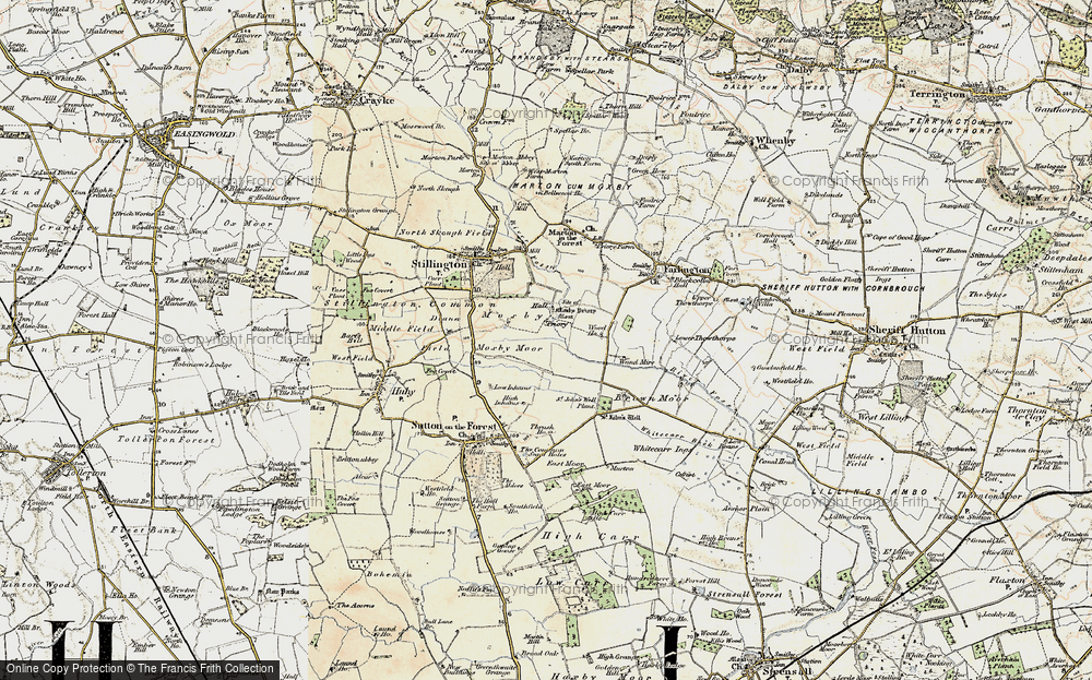 Old Map of Historic Map covering Whitecarr Ings in 1903-1904