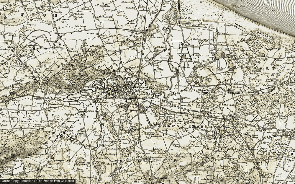 Old Map of Historic Map covering Wester Calcots in 1910-1911