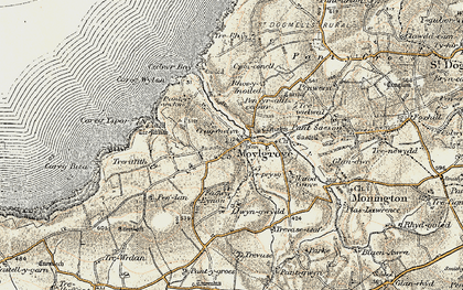 Old map of Tre-Prysg in 1901