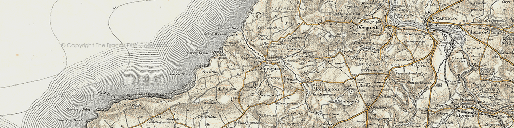 Old map of Tre-Prysg in 1901