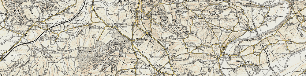 Old map of Much Birch in 1900