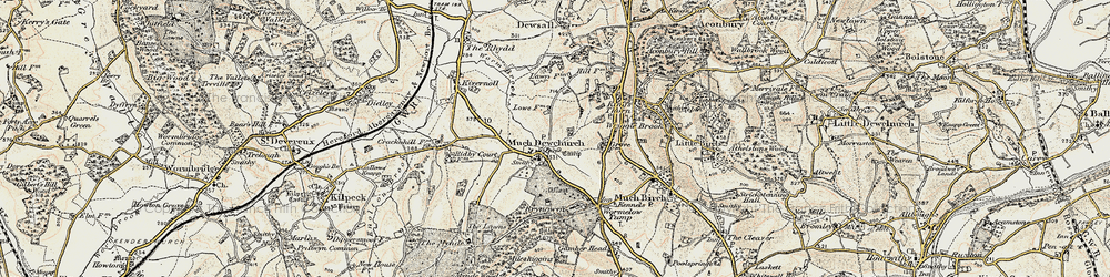 Old map of Much Dewchurch in 1900