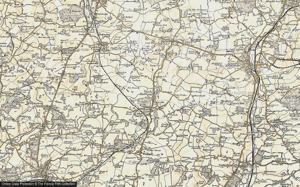 Old Map of Much Hadham, 1898-1899 in 1898-1899