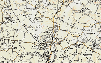 Old map of Much Hadham in 1898-1899