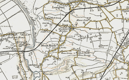 Old map of Much Hoole in 1902-1903