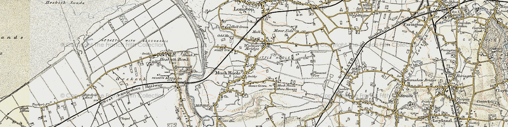 Old map of Much Hoole in 1902-1903