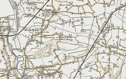 Old map of Much Hoole Moss Houses in 1902-1903