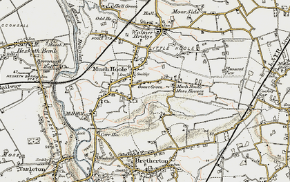 Old map of Much Hoole Town in 1902-1903
