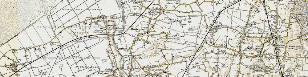 Old map of Much Hoole Town in 1902-1903
