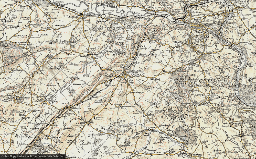 Old Map of Much Wenlock, 1902 in 1902