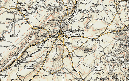Old map of Much Wenlock in 1902