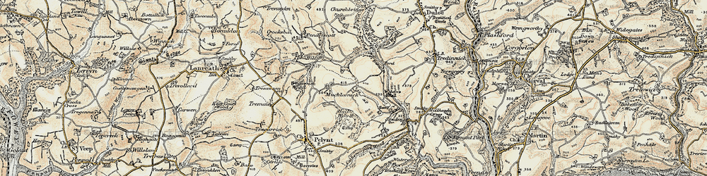 Old map of Muchlarnick in 1900