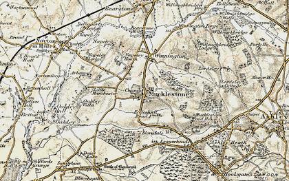 Old map of Mucklestone in 1902