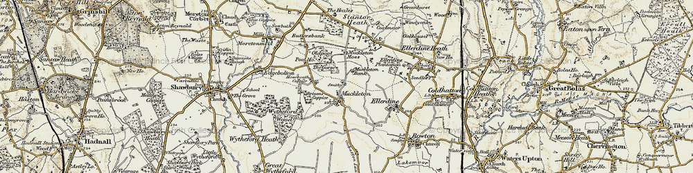 Old map of Muckleton in 1902