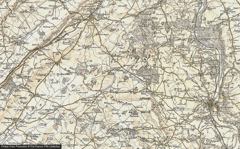 Old Map of Muckley, 1902 in 1902