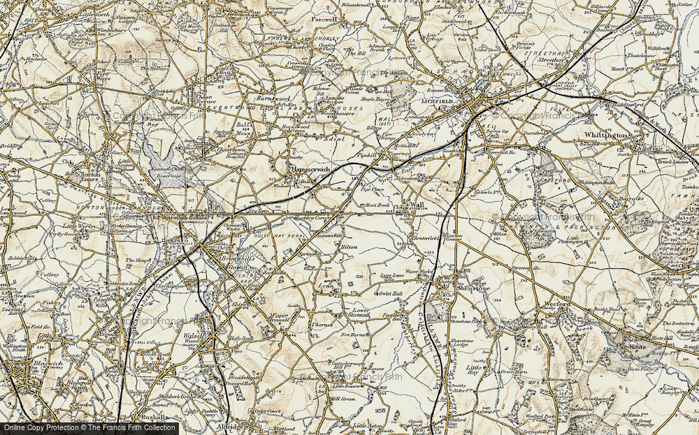 Old Map of Muckley Corner, 1902 in 1902
