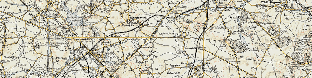 Old map of Muckley Corner in 1902