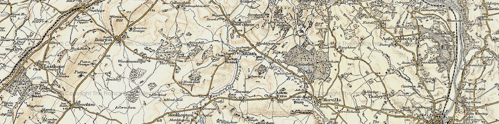 Old map of Muckley Cross in 1902