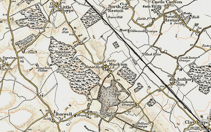 Old map of Authorpe Grange in 1902-1903