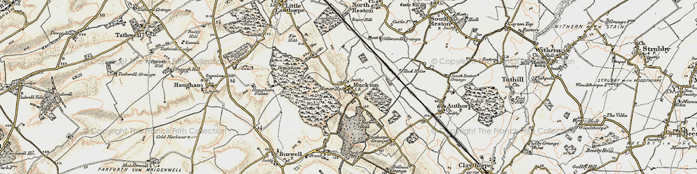 Old map of Authorpe Grange in 1902-1903
