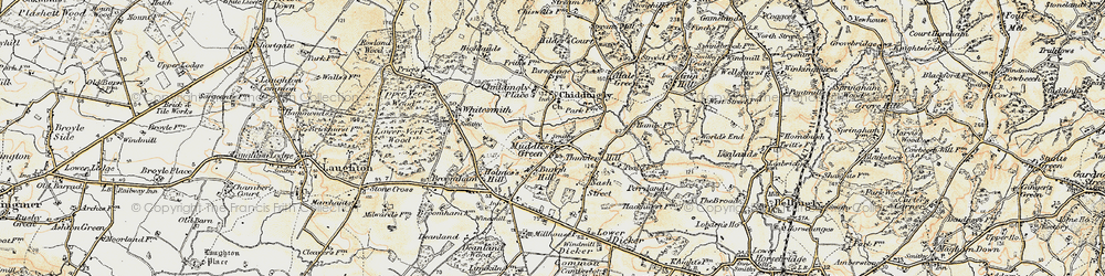Old map of Muddles Green in 1898
