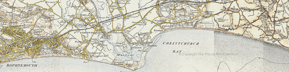 Old map of Mudeford in 1899-1909