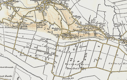 Old map of Mudgley in 1898-1900