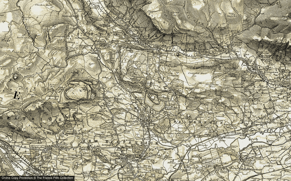 Old Map of Historic Map covering Allander Water in 1904-1907