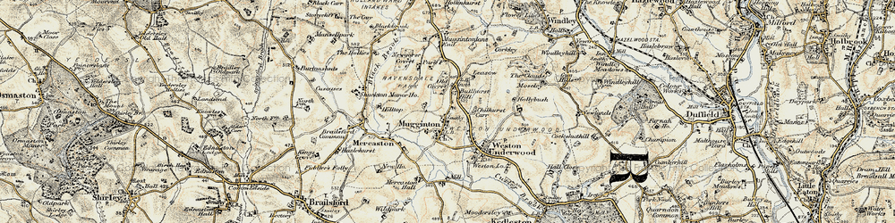 Old map of Mugginton in 1902