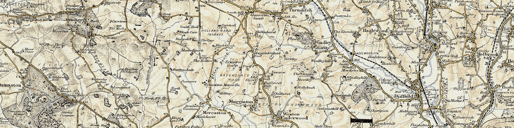 Old map of Muggintonlane End in 1902