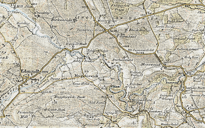 Old map of Lane Head in 1901-1904