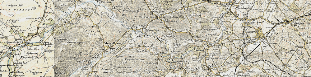 Old map of Muggleswick in 1901-1904