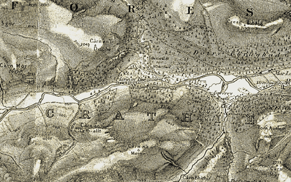 Old map of Allt nan Leum Easain in 1908
